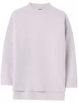 Jil Sander джемпер с асимметричным подолом, фиолетовый