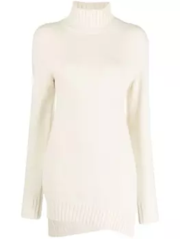 Jil Sander джемпер с асимметричным подолом, нейтральный цвет