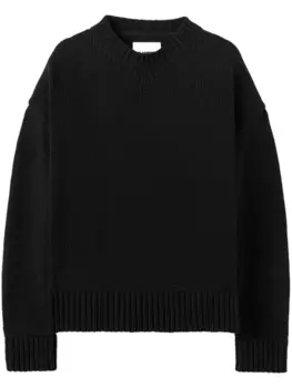 Jil Sander джемпер с круглым вырезом, черный