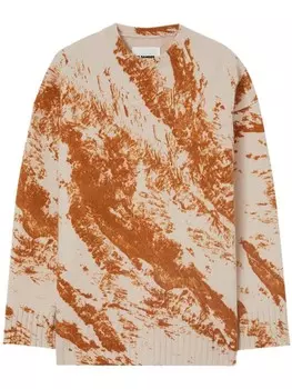 Jil Sander джемпер с круглым вырезом и принтом, нейтральный цвет