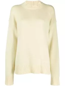 Jil Sander джемпер с круглым вырезом, зеленый