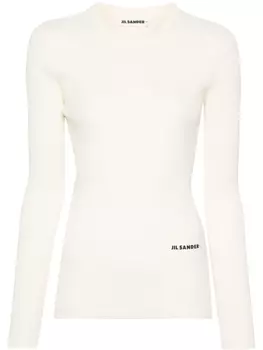 Jil Sander джемпер с логотипом, белый