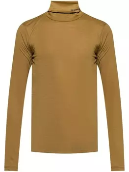 Jil Sander джемпер с логотипом и высоким воротом, зеленый