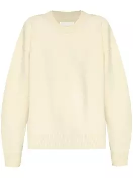 Jil Sander джемпер с опущенными плечами и круглым вырезом, нейтральный цвет