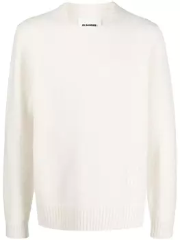 Jil Sander джемпер с вышитым логотипом, нейтральный цвет