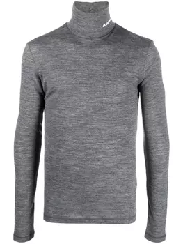 Jil Sander джемпер с высоким воротником и логотипом, серый