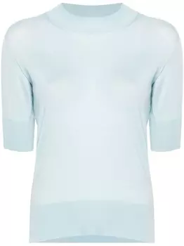 Jil Sander джемпер тонкой вязки с короткими рукавами, синий