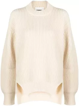 Jil Sander джемпер в рубчик, нейтральный цвет