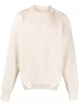 Jil Sander джемпер в рубчик, нейтральный цвет