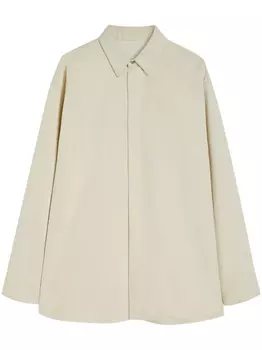 Jil Sander джинсовая рубашка с нашивкой-логотипом, белый