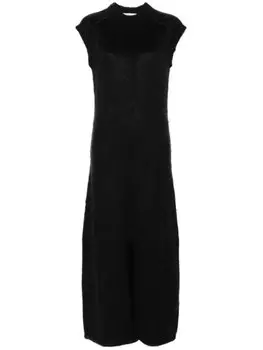 Jil Sander фактурное платье макси, черный