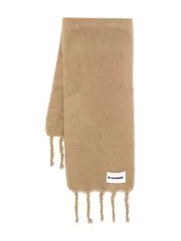 Jil Sander фактурный шарф, коричневый