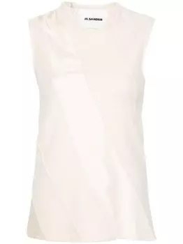 Jil Sander фактурный топ из джерси, нейтральный цвет