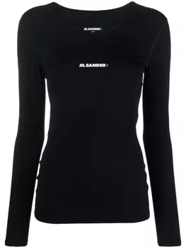 Jil Sander футболка из джерси с логотипом, черный