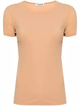 Jil Sander футболка с круглым вырезом, коричневый