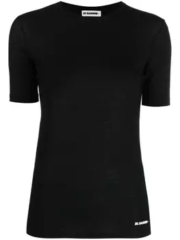 Jil Sander футболка с логотипом, черный