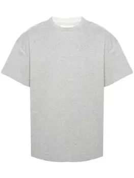 Jil Sander футболка с логотипом и многослойным принтом, серый