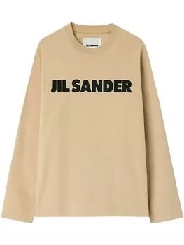 Jil Sander футболка с логотипом, коричневый