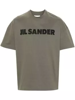 Jil Sander футболка с логотипом, зеленый