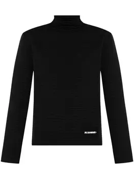 Jil Sander футболка с нашивкой-логотипом, черный