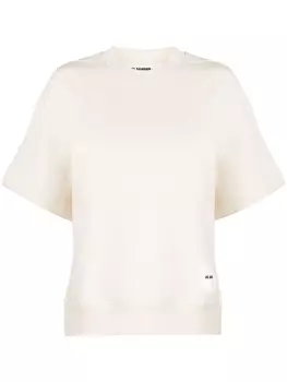 Jil Sander футболка с нашивкой-логотипом, нейтральный цвет