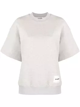 Jil Sander футболка с нашивкой-логотипом, серый