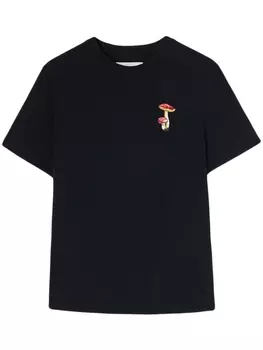 Jil Sander футболка с вышивкой, черный