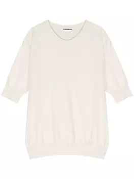 Jil Sander футболка в рубчик, нейтральный цвет