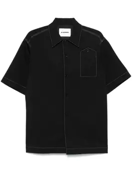 Jil Sander габардиновая рубашка, черный