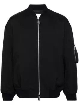 Jil Sander габардиновый бомбер, синий