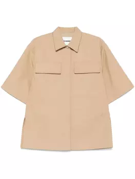 JIL SANDER+ + хлопковая рубашка, коричневый