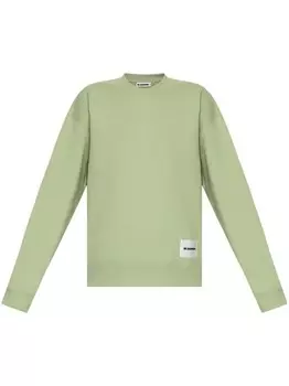 Jil Sander хлопковая толстовка, зеленый