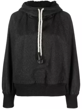 Jil Sander худи из вирджинской шерсти с кулиской, серый