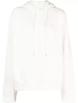 Jil Sander худи с кулиской и вышитым логотипом, белый