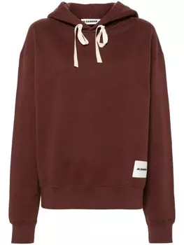 Jil Sander худи с логотипом, красный