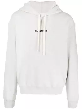 Jil Sander худи с логотипом, серый