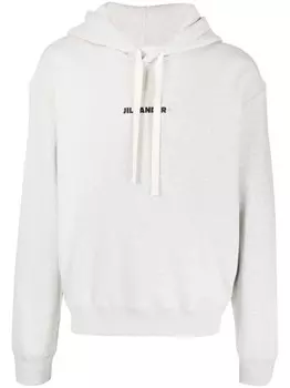 Jil Sander худи с логотипом, серый