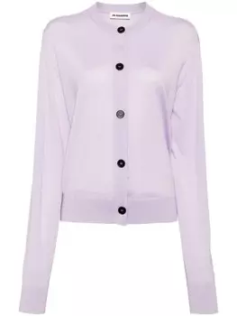 Jil Sander кардиган с круглым вырезом, фиолетовый