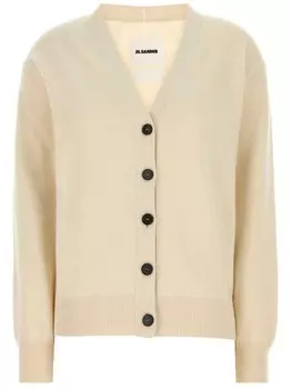 Jil Sander кардиган с V-образным вырезом, нейтральный цвет