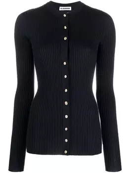 Jil Sander кардиган в рубчик, синий