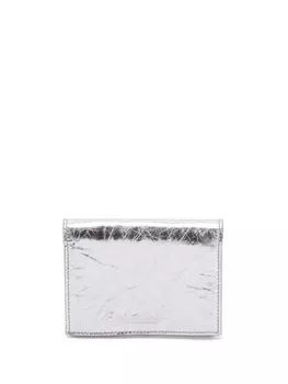 Jil Sander картхолдер с тисненым логотипом, серебристый