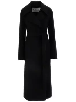 Jil Sander кашемировое пальто с поясом, черный