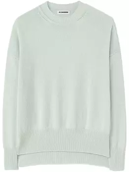 Jil Sander кашемировый джемпер с круглым вырезом, зеленый