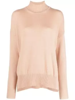 Jil Sander кашемировый джемпер с высоким воротником, нейтральный цвет