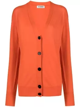 Jil Sander кашемировый кардиган на пуговицах, оранжевый