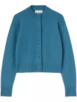 Jil Sander кашемировый кардиган с круглым вырезом, синий