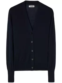 Jil Sander кашемировый кардиган с V-образным вырезом, синий