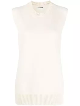 Jil Sander кашемировый топ без рукавов, белый