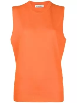Jil Sander кашемировый топ без рукавов, оранжевый
