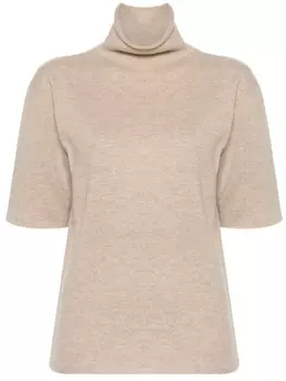 Jil Sander кашемировый топ с высоким воротником, нейтральный цвет
